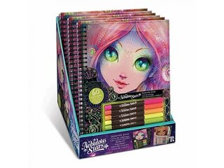 11111 Nebulous Stars Large Coloring Book - Black Pages Color...