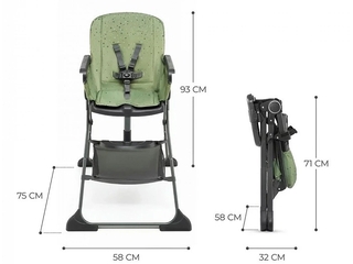 Kinderkraft Стул для кормления KHFOLD00GRE0000 FOLDEE Green...
