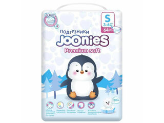 953211 JOONIES Premium Soft Scutece,  S (3-6 кг), 64 buc.